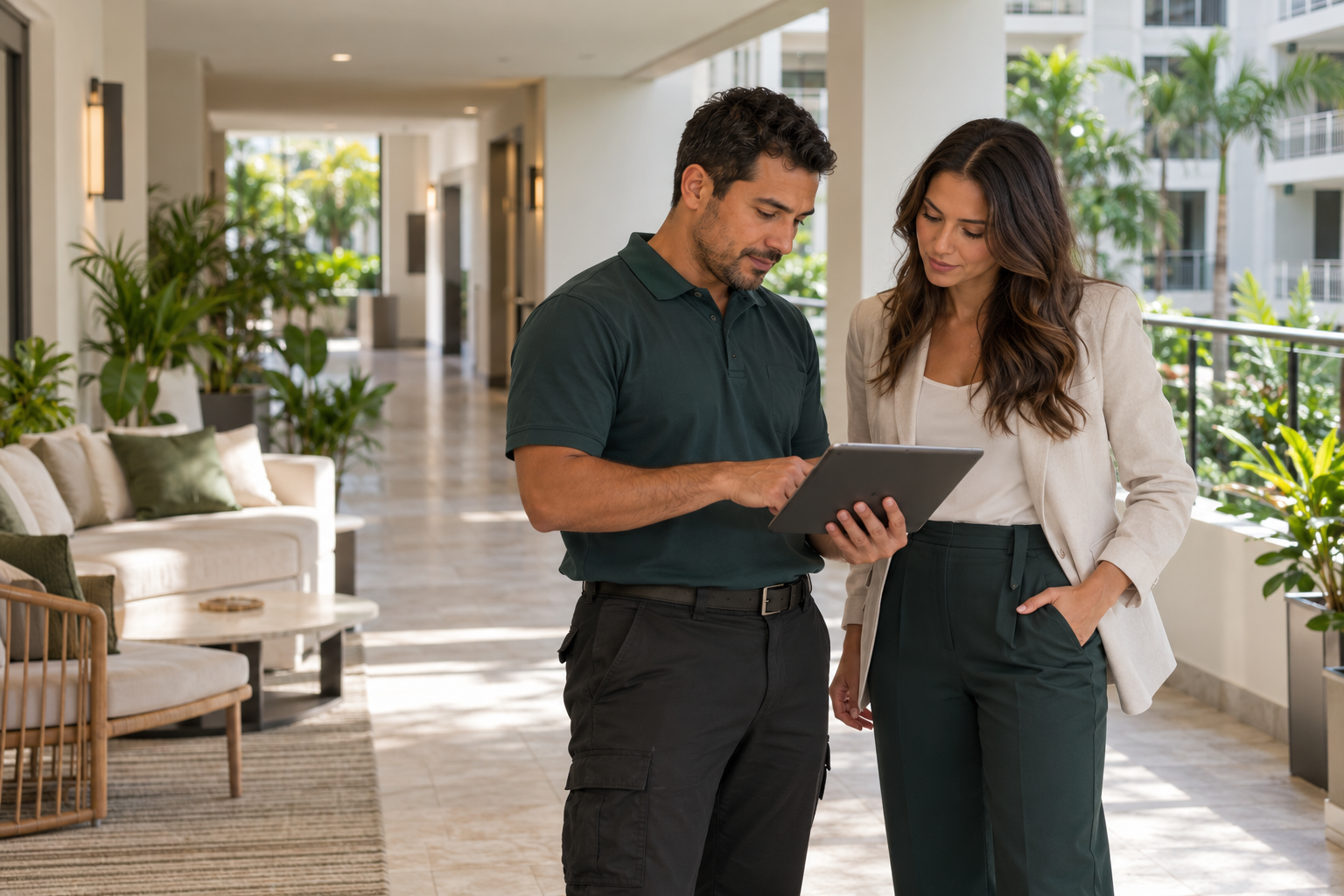 Property team reviewing a service request